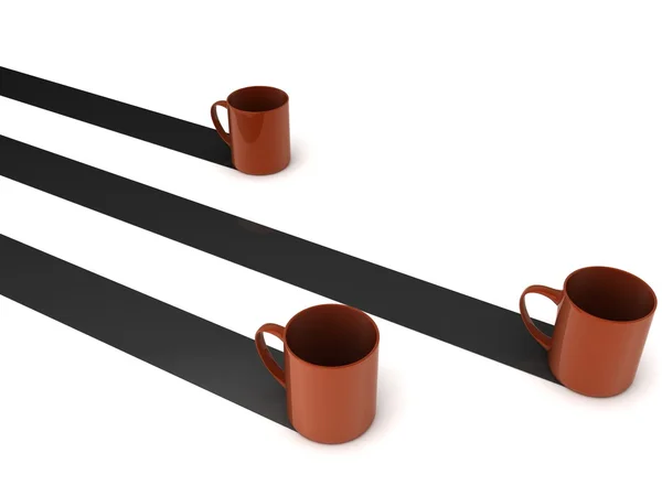 3d renderização de canecas de café — Fotografia de Stock