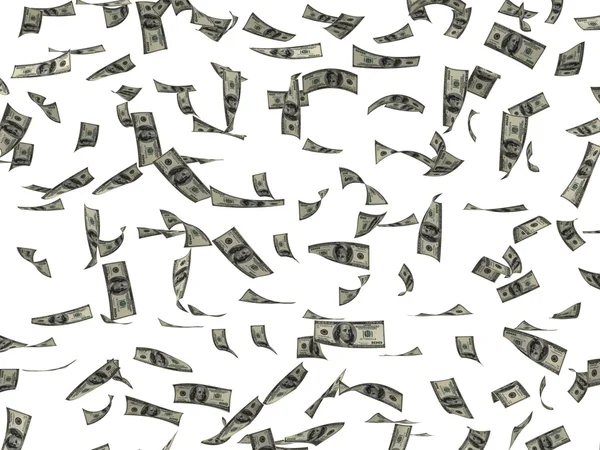 3d scattered dollars flying — Stock Photo, Image
