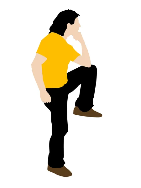 Mężczyzna pozowanie na jednej nodze, ilustracja — Zdjęcie stockowe