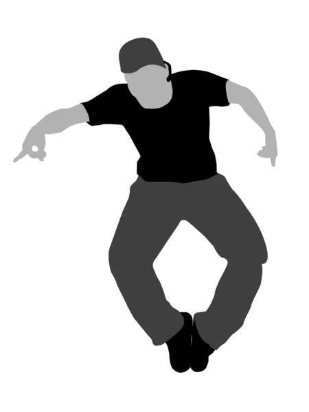 Иллюстрация танцующего молодого человека — стоковое фото