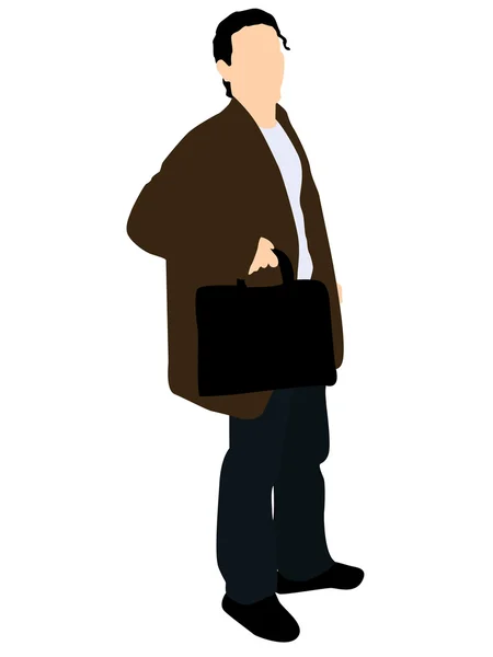 Illustration des Geschäftsmannes mit der Tasche — Stockfoto