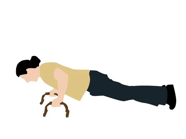 Passen man doen push-ups — Stockfoto
