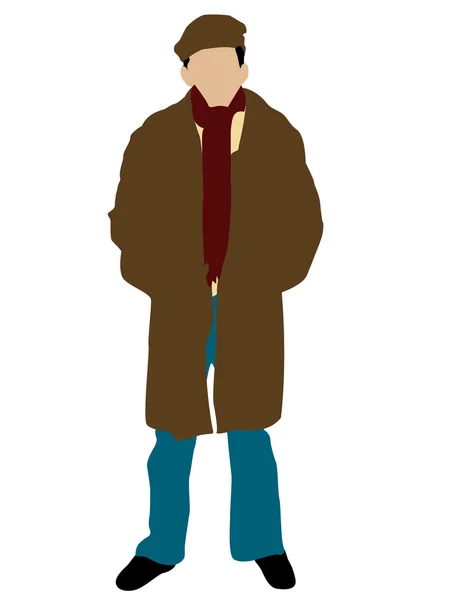 Illustration of manin winter outfit — Stock Photo, Image