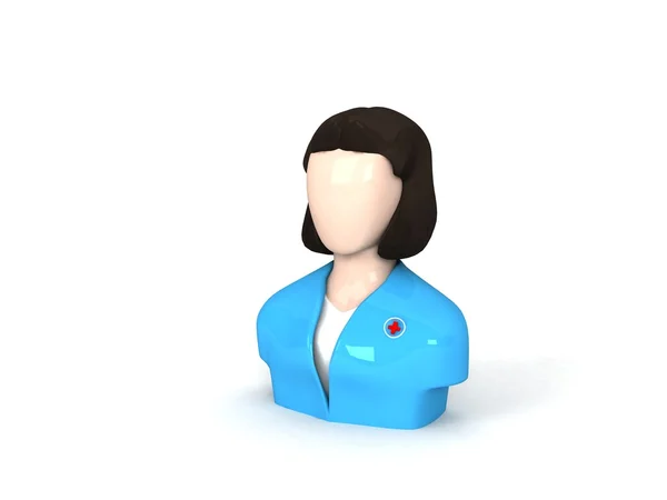 Caractère médecin féminin 3D — Photo