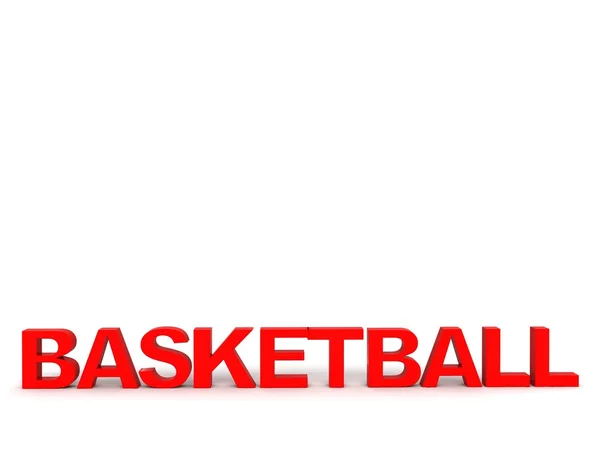 Palla da basket testo in rosso — Foto Stock