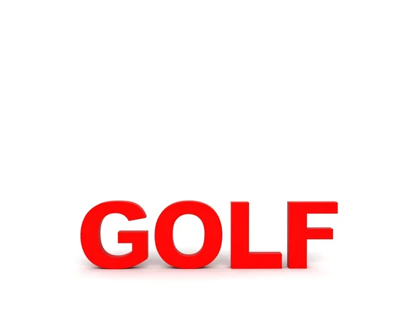 Texto de golfe em vermelho — Fotografia de Stock