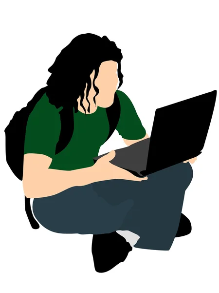 Młody mężczyzna z laptopem — Zdjęcie stockowe