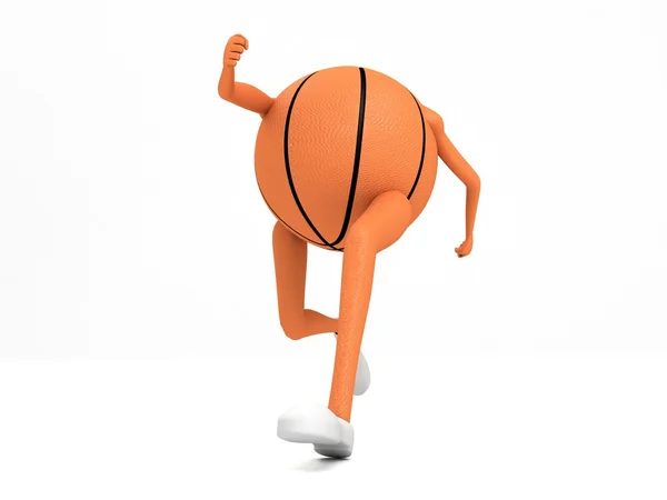 Bola de basquete com mãos e pernas — Fotografia de Stock