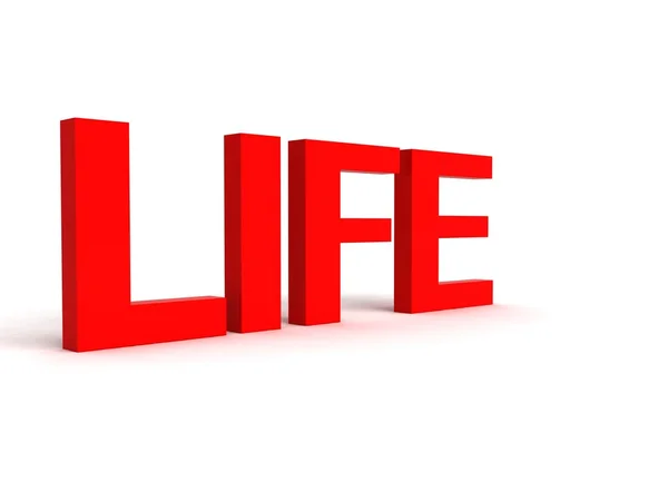 3D-rode tekst van het leven — Stockfoto