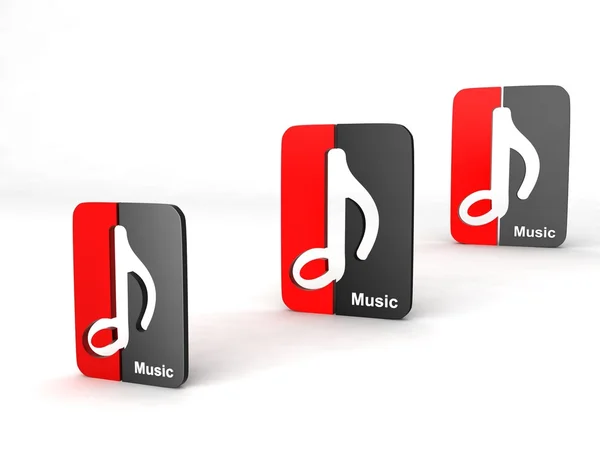 音楽的要素の 3d アイコン — ストック写真