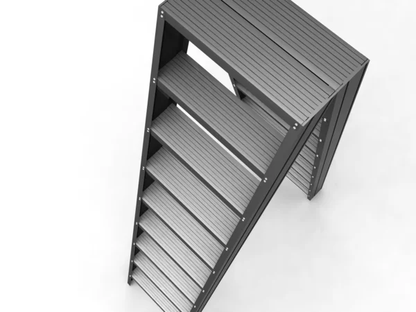 3D лестница на белом фоне — стоковое фото
