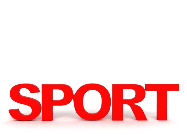 3d texto do esporte em vermelho — Fotografia de Stock