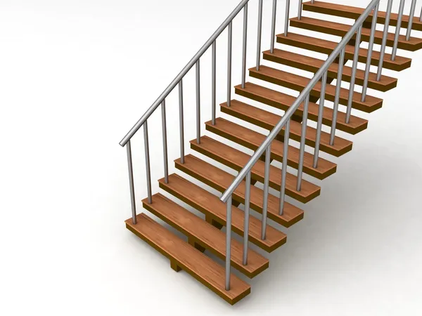 3D лестницы на белом фоне — стоковое фото