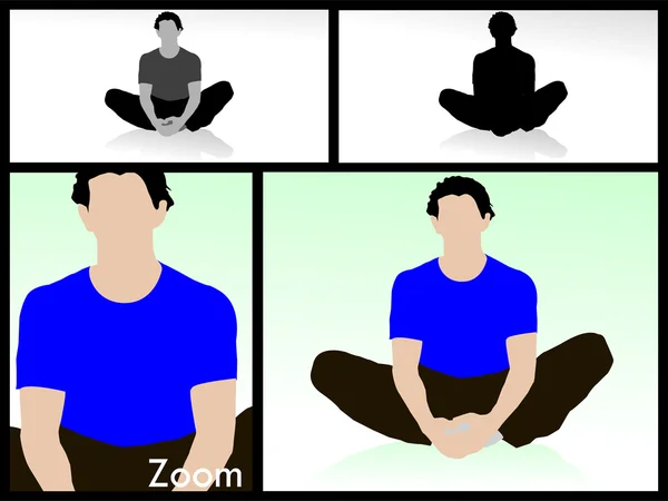 Illustratie van de mens die yoga doet — Stockfoto