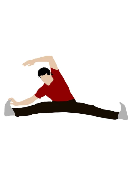Illustration of young fellow exercising