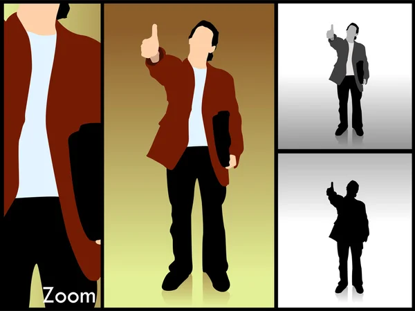 Illustration of young man with ok sign — Stock Photo, Image