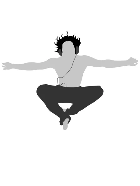男子跳跃在空气中的插图 — 图库照片