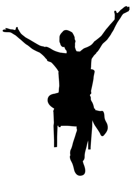 Silhouette of relaxed young man — Stock Photo, Image