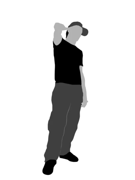 Mężczyzna w czapce z kciuki — Zdjęcie stockowe