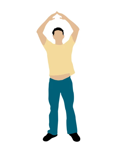 Illustration of male with raised arms — Stock Photo, Image