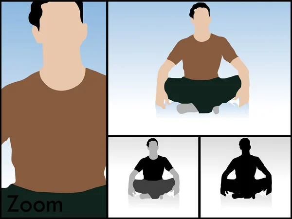 Mann sitzt mit gekreuzten Beinen — Stockfoto