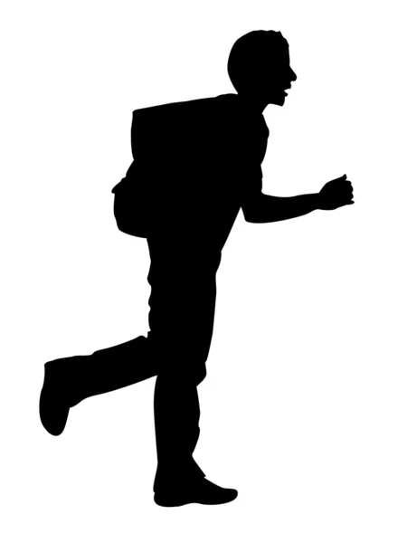 Student running with books — Stock Photo, Image