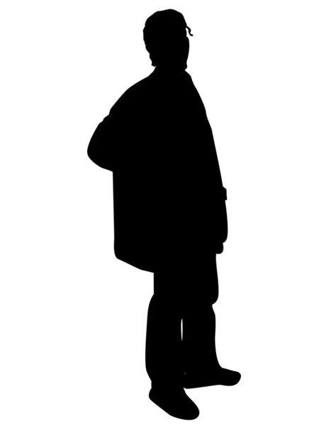 Silhouette del giovane uomo di fronte alla macchina fotografica — Foto Stock