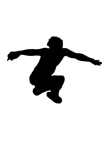 Silhouette dell'uomo che salta in aria — Foto Stock