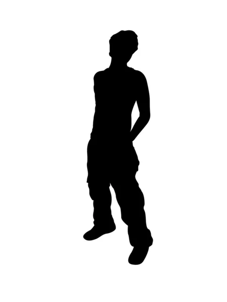 Silhouette eines Menschen, der sich nach hinten beugt — Stockfoto