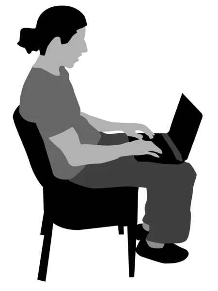 Młody człowiek zajęty z laptopa — Zdjęcie stockowe