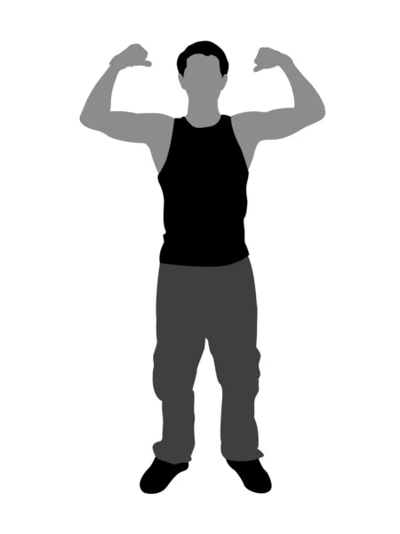 Ілюстрація сильної м'язової людини — стокове фото