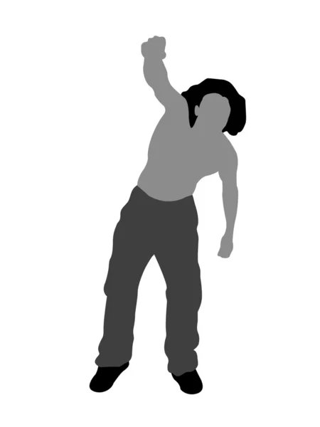 Ілюстрація людини, що показує кулак — стокове фото