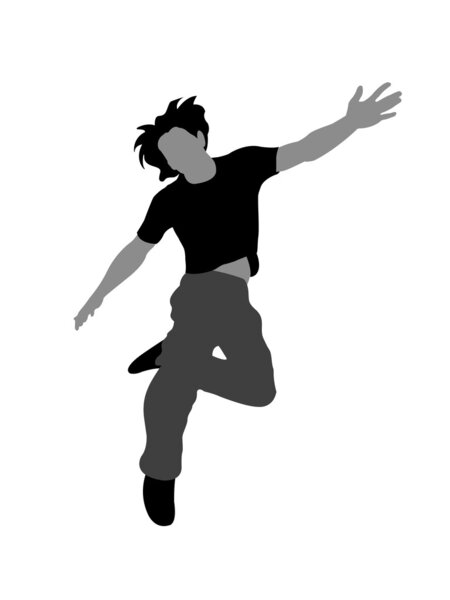 Illustration of male jumping high