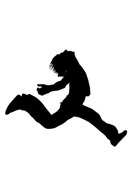 Jovem macho pulando alto no ar — Fotografia de Stock