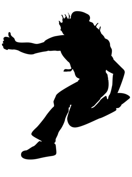 Silhouette eines springenden Mannes — Stockfoto