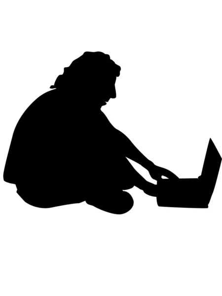 Человек, работающий на ноутбуке — стоковое фото