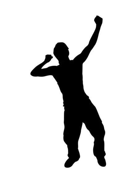 Silhouette of young man posing — Stock Photo, Image