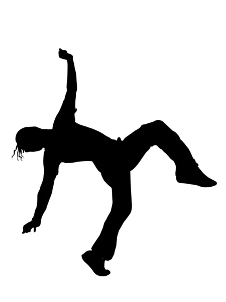 Силуэт гимнастки — стоковое фото
