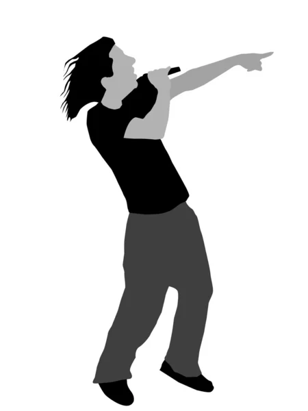 Illustration of young male singer — Stock Photo, Image