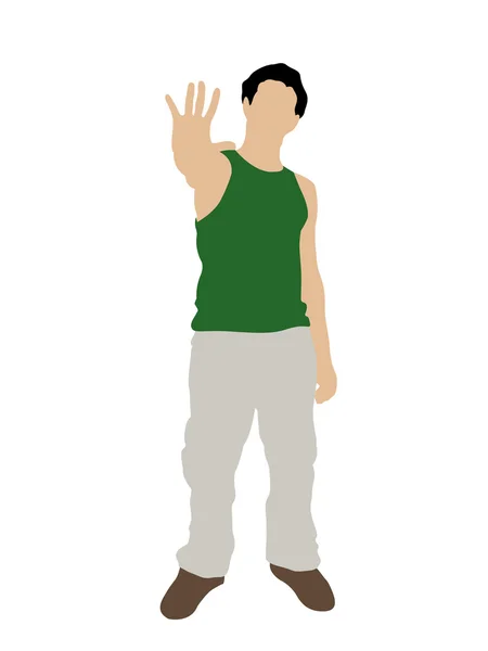 Ilustração do homem mostrando palma — Fotografia de Stock