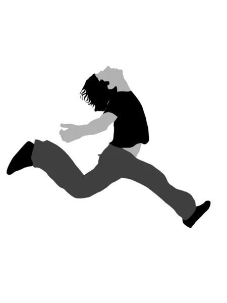 Ilustrace mužské skákat vysoko ve vzduchu — Stock fotografie