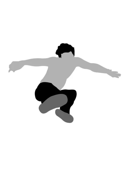 Иллюстрация прыгающего человека высоко в воздухе — стоковое фото