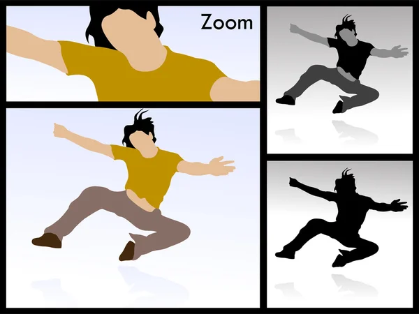 Ilustração do homem pulando no ar — Fotografia de Stock