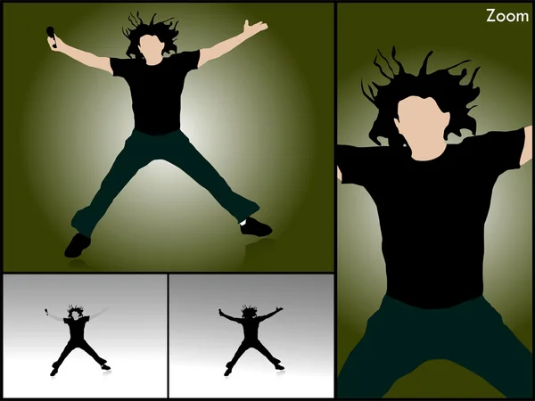 Cheerful male jumping in air — Stock Photo, Image