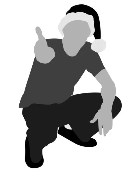 Ilustrace člověka s palec nahoru — Stock fotografie