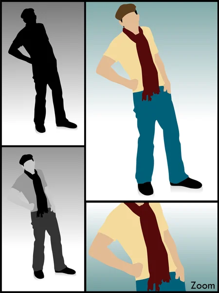 Ilustracja stylowy mężczyzna pozowanie — Zdjęcie stockowe