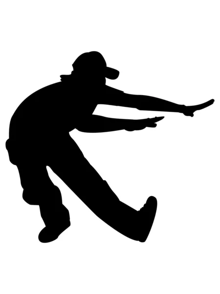 Sylwetka człowieka w tańcu poza — Zdjęcie stockowe