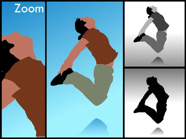 Illustration of guy in air — Stock Photo, Image