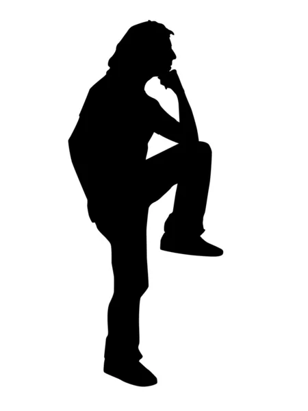 Silhouette of handsome male posing — Stock Photo, Image
