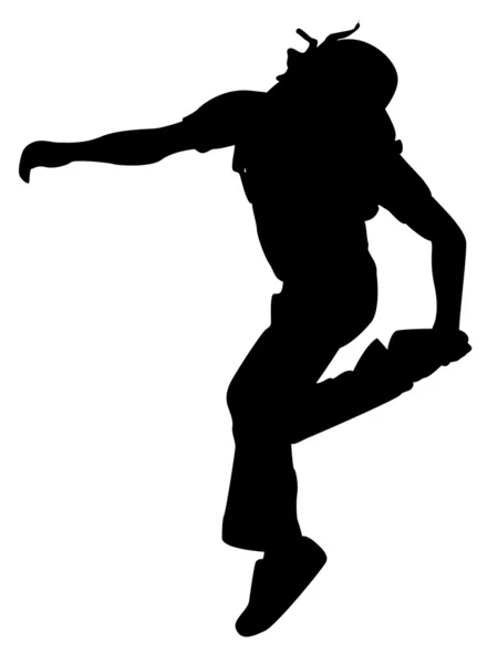 Silhouet van man met zijn been — Stockfoto